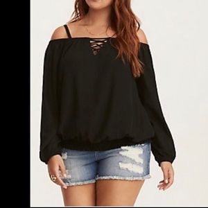 Torrid Georgette Cold Shoulder Banded